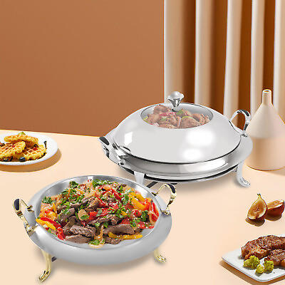 3L Large Capacity Chafing Dish Round Buffet Stainless Steel Food Warmer Tray $48.00