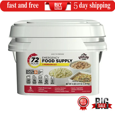 #ad Emergency Food Supply 1 Person Kit 42 Serving Storage Quick Meal Survival Bucket $28.70
