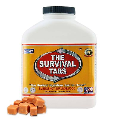 The Survival Tabs Emergency Food Supply 180 tablets Butterscotch Flavor $38.00