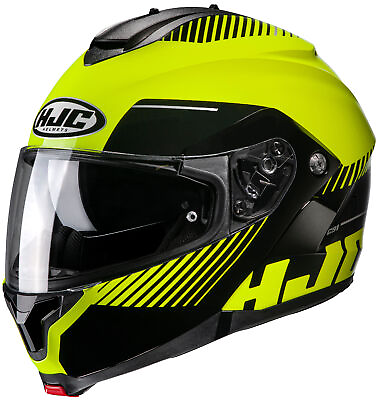 #ad #ad Open Box HJC C91 Prod Modular Motorcycle Helmet Yellow Black Size Large $113.39