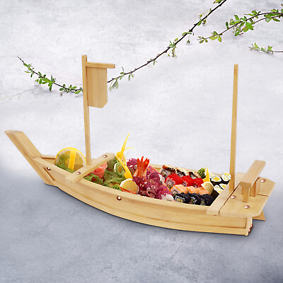Wooden Japanese Sashimi Sushi Food Plate Serving Tray 13quot; Large Vessel Bamboo $56.90