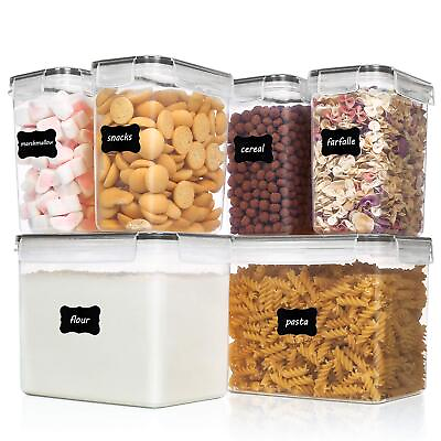 #ad Airtight Food Storage Containers 6 Pieces Plastic BPA Free Kitchen Pantry S... $37.84