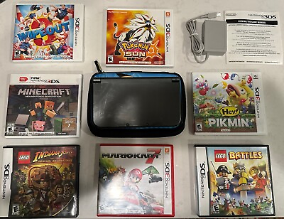 #ad Nintendo 3DS XL 4GB Black With Pokémon MarioCart 6 Total Games And Case. $225.00
