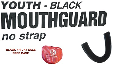 #ad 3 for 1 YOUTH NO STRAP MOUTH GUARD BLACK W FREE CASE SAME DAY SHIPPING FROM USA $8.25