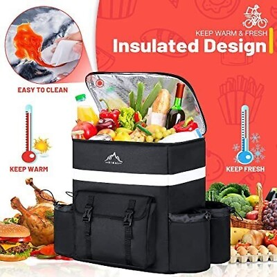 Food Delivery Backpack insulated delivery bags for Delivery Bike Large Black $47.99