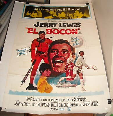 ROLLED 1967 JERRY LEWIS is THE BIG MOUTH SPANISH 1 SHEET MOVIE POSTER COMEDY $9.99