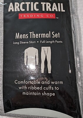 #ad #ad Arctic Trail Men#x27;s Thermal Set Cot Poly Ribbed Cuffs Size Medium $20.50