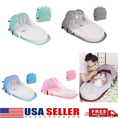 Bassinet Infant Baby Portable Baby Travel Bed Bag Sun Protection w Mosquito Net $21.60