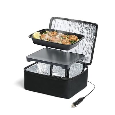 #ad HOTLOGIC Mini Portable Oven Food Warmer Electric Lunch Box with 12V Vehicle Box $48.23