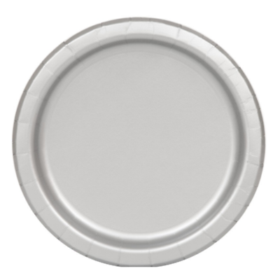 #ad Silver Paper Party Plates Round 9quot; 23cm Party Tableware Disposable Parties x32 GBP 5.99
