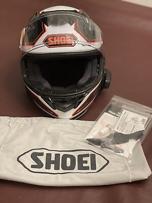#ad Black White Orange Sz LG Shoei GT Air II Bonafide Full Face Motorcycle Helmet $500.00
