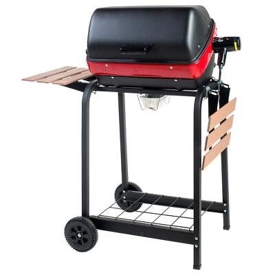 #ad Americana Electric Cart Grill Wheels3 Position Heating ElementGrease Cup Black $250.58