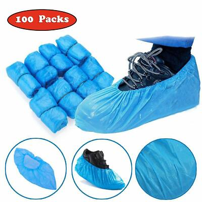 100 Pack Shoe Covers Disposable Waterproof Slip Resistant Non Slip Protectors $7.49