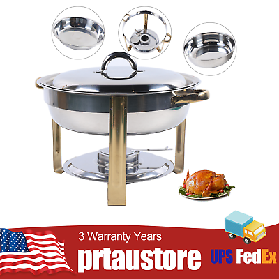 #ad 4 L Round Buffet Chafing Dish Stainless Steel Restaurant Buffet Food Warmer Dish $24.00
