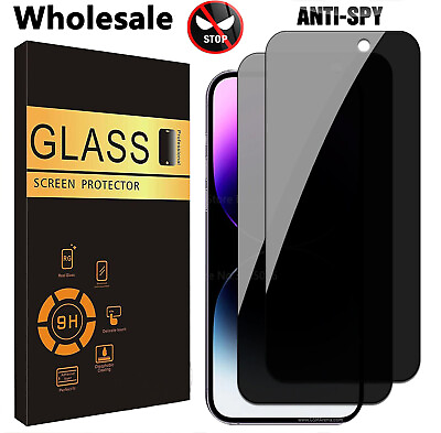 Wholesale Lot Privacy Glass Screen Protector for iPhone 15 14 13 12 11 Pro Max $59.99