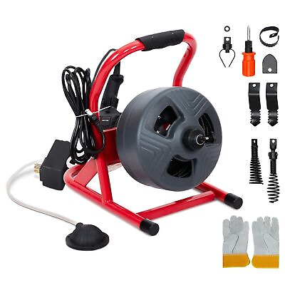 #ad #ad 50#x27; x 5 16quot; Drain Cleaner Electric Sewer Snake Cleaning Machine W 6 Cutters $100.00