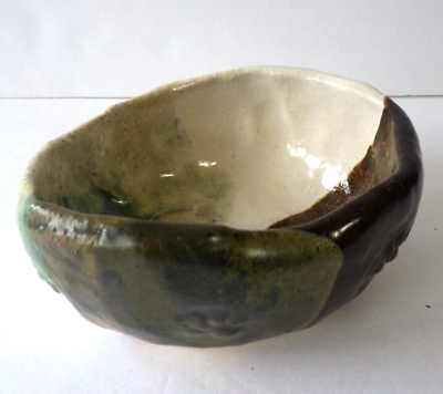 Studio Art Pottery Clay Small Glazed Bowl Artist Signed 4 1 2quot; x 3 3 4quot; x 2quot; $17.99