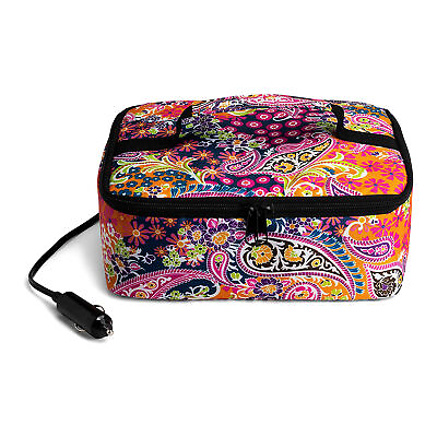 #ad Mini Portable Thermal Food Warmer for Office Travel Paisley 7.5 x 7.5 x 3.5 Inch $46.55