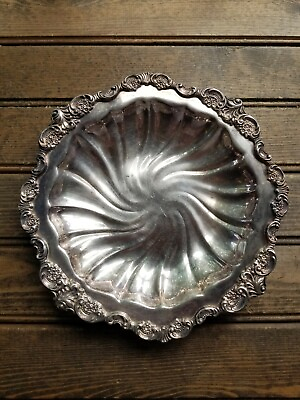 Wallace Baroque Silver Plate Vegetable Serving Bowl 8 3 4 Round #223. $42.30