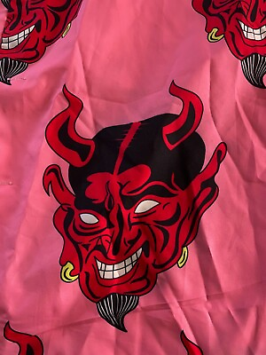 Devil Artwork Poly Face SHORT SLEEVE BUTTON UP SHIRT XL Extra Large $16.00
