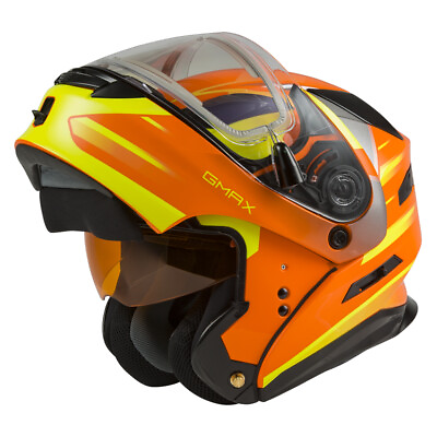 #ad Gmax MD 01S Descendant Neon Orange Modular Snow Helmet W Electric Shield $69.99