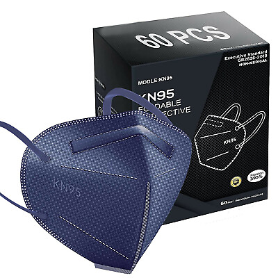 10 30 50 100 Pcs Blue KN95 Protective 5 Layer Face Mask Disposable Respirator $44.98