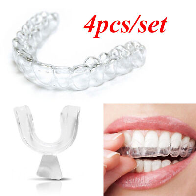 4pcs Gum Shield Teeth Guard Dental Mouth Grinding Bruxism Whitening Night Tray $7.98