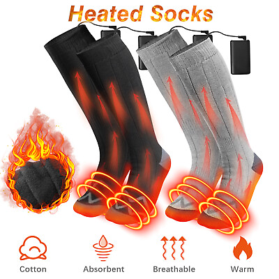 #ad Men Women Foot Warmer Electric Heated Socks Rechargeable Battery Washable Winter $19.95