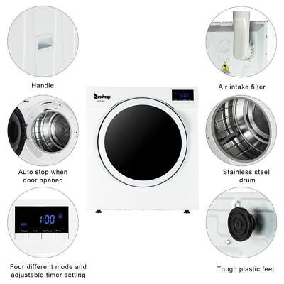 ZOKOP 13lbs 3.5CUFT Electric Portable Compact Laundry Clothes Drum Dryer Machine $235.99