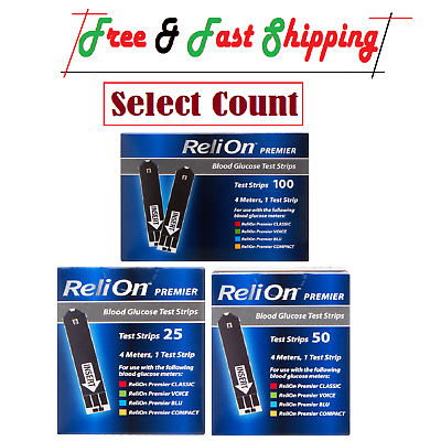 #ad ReliOn Premier Blood Glucose Test Strips Select Count $8.45