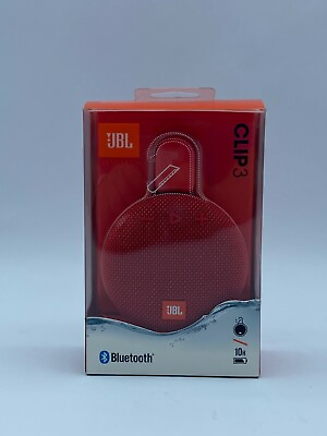 #ad JBL Clip 3 Portable Waterproof Wireless Bluetooth Speaker Red 2D2573032 $39.00
