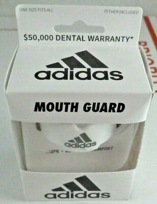 #ad Adidas White Mouth Guard Football One Size Fits All Tether Included NEW $8.74