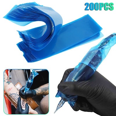 200PCS Disposable Tattoo Machine Pen Clip Cord Sleeves Supply Cover Plastic Bags $10.68