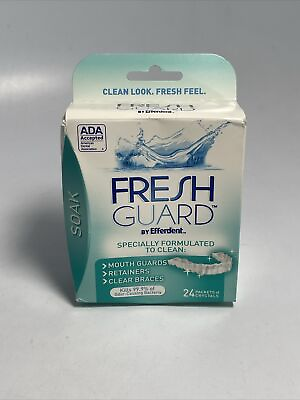 #ad New Fresh Guard Soak by Efferdent 24 Packets mouth Guards Retainers Clear Braces $21.79