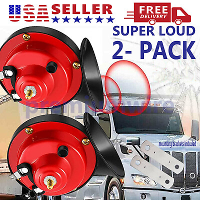 2x 12V Super Loud Train Horn Waterproof Motorcycle Car Truck SUV Boat Red $9.75