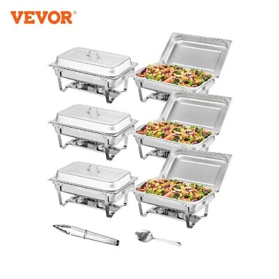 #ad Rectangle Chafing Dish 2 4 6 Packs w Full Size Pans Folding Stand Holder Tray $248.19