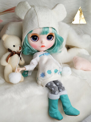 Blythe doll Make up Dudu mouth sleep eyes green short hair Factory Joint Body12quot; $103.50