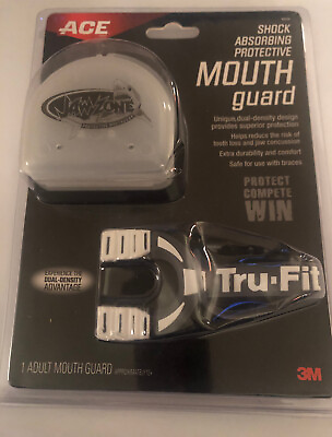 #ad * ACE * ADULT SHOCK ABSORBING PROTECTIVE MOUTH GUARD FOR SPORTS WITH CASE * $7.99