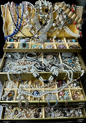 #ad #ad Estate Vintage to Modern Costume Jewelry 1 LB WEARABLE Bulk Lot Grab Bag Resell $39.95