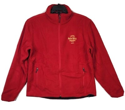 #ad Hard Rock Tampa Cafe Sweater Men L Large Red Fleece Sweatshirt $14.85