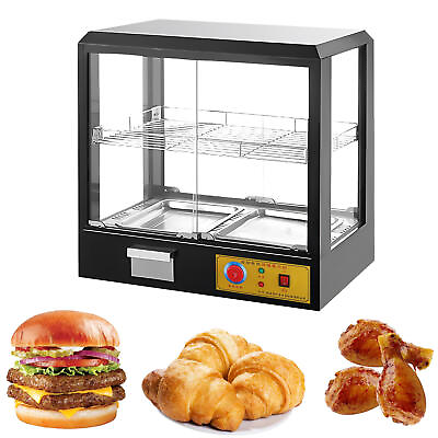#ad 2 Tier Commercial Food Warmer Display Case Countertop Pie Pizza Cabinet 500W $265.00