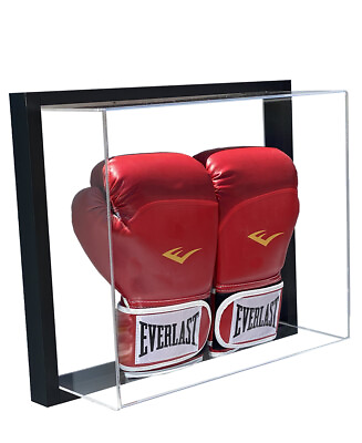 Framed Acrylic Wall Mount Double Boxing Glove Display UV Protecting Secure Mount $124.50