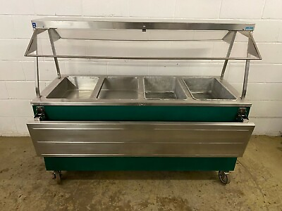 Heritage 2 Pan Hot 2 Pan Cold Buffet w Sneeze Guards and Plate Rails Tested $2300.00