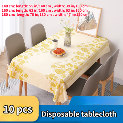 10x Peony Tablecloth Disposable Covers Oil proof Floral Restaurant Party Thicken $30.83