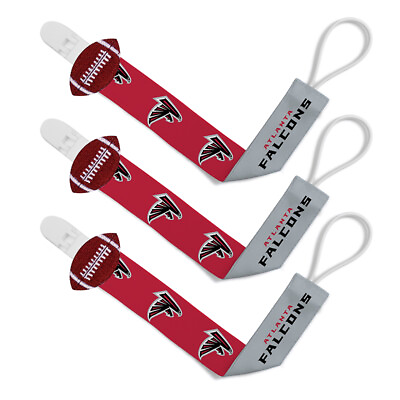 #ad BabyFanatic Atlanta Falcons Officially Licensed NFL Pacifier Clip 3 Pack $14.99