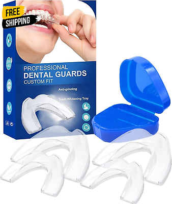 #ad Mouth Guard for Grinding Teeth 4 Pcs Mouth Guard for Sleeping at Night Reusabl $17.64