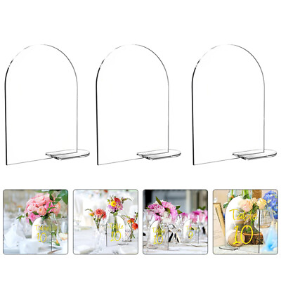 #ad #ad 20Pcs Acrylic Seating Signs DIY Blank Picture Stands Wedding Party Holders RF $21.32