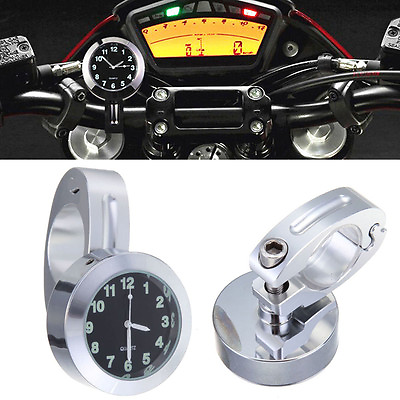 Motorcycle Universal 7 8#x27;#x27; 1#x27;#x27; Cruiser Handle Bar Mount Clock Watch Waterproof $13.98