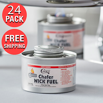 #ad 24 Pack 6 Hour Wick Chafing Dish Fuel w Safety Twist Cap for Catering Buffet $53.20