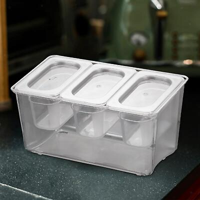 #ad Chilled Condiment Server Tray Removable Containers for Bar Salad Buffet BBQ $27.93